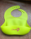 Soft 6M-36M Silicone Bibs Set of 2 Light Pink Lime Green with Food Catcher washable Girl Set